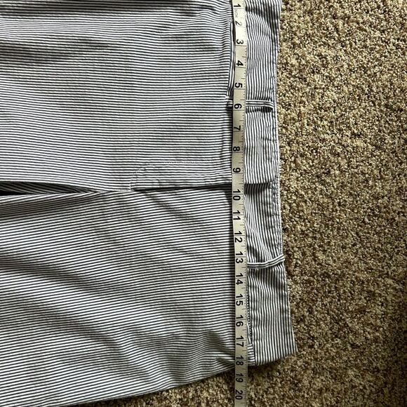 Ann Taylor Factory Women’s Blue/White Pin Striped Ankle Pants Size 14 No Flaws - Picture 7 of 11